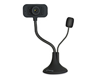 Bonelk USB Desktop Webcam, Flexible Neck, 1080p (Black)